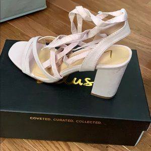 Light pink heeled sandals